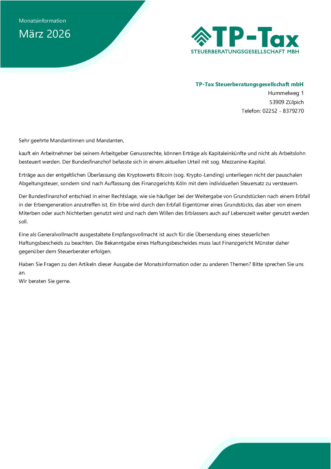 Mandanteninfo Sonderausgabe E Rechnung 1